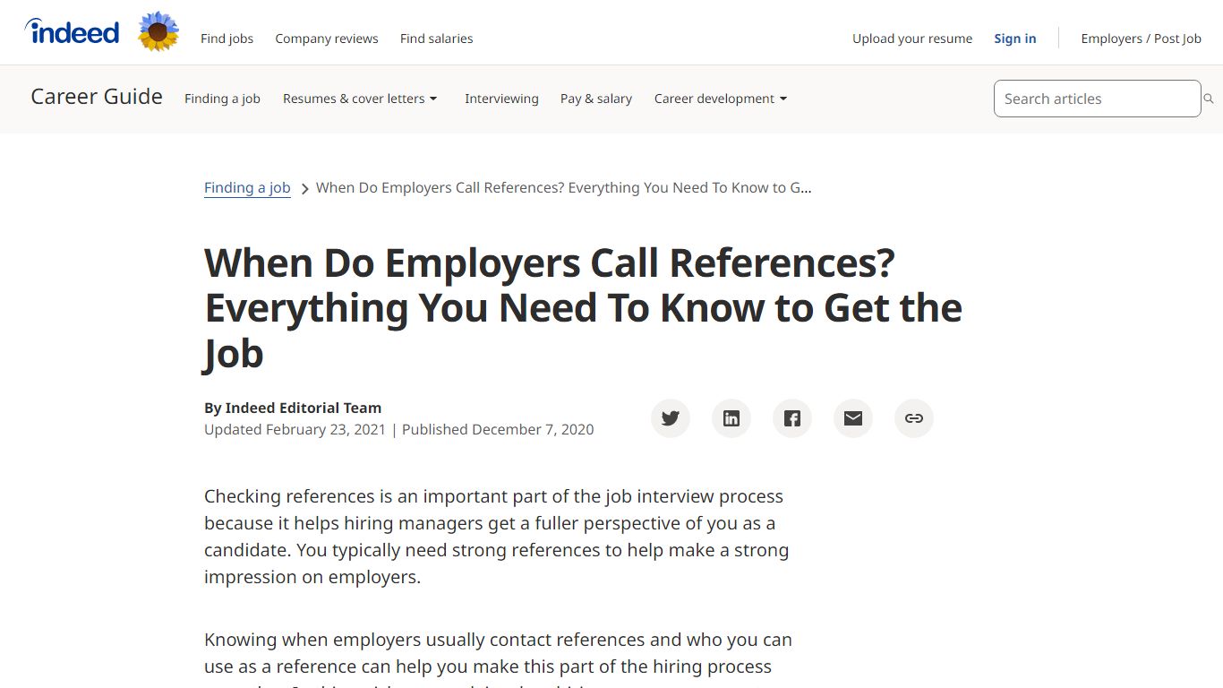 When Do Employers Call References? Everything You Need To Know ... - Indeed